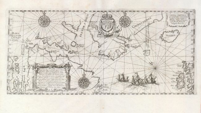 Tabula Nautica, qua repraesentatur orae maritimae meatus, ac freta,  noviter a H Hudsono Anglo ad Caurum supra Novam Franciam indagata Anno 1612
