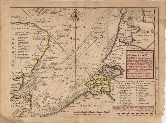 A Chart of Part of ye Sea Coast of England, Holland & Flanders &c