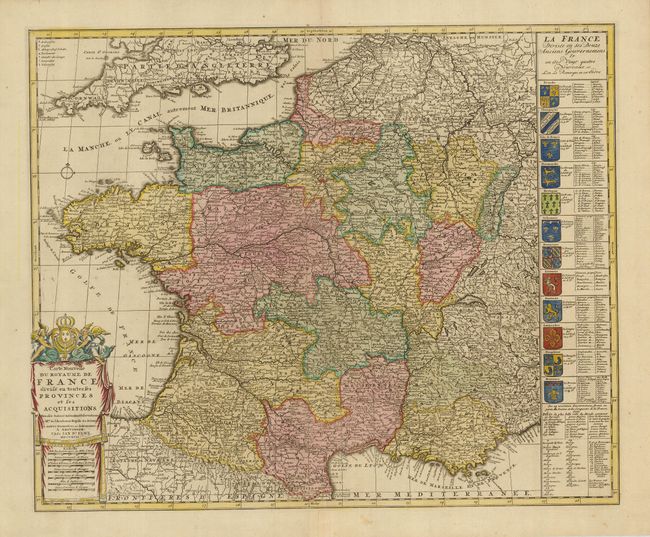 Carte Nouvelle du Royaume de France Divise en toutes ses Provinces et ses Acquisitions.
