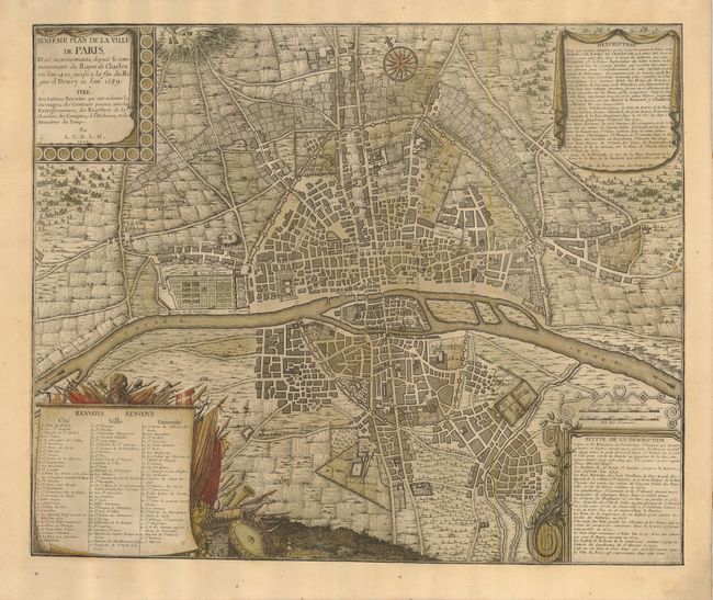 Sixieme Plan de la Ville de Paris, et ses Accroissements, depuis le commencement du Regne de Charles VII, l'an 1422, jusqu'a la fin Regne d'Henry III l'an 1589