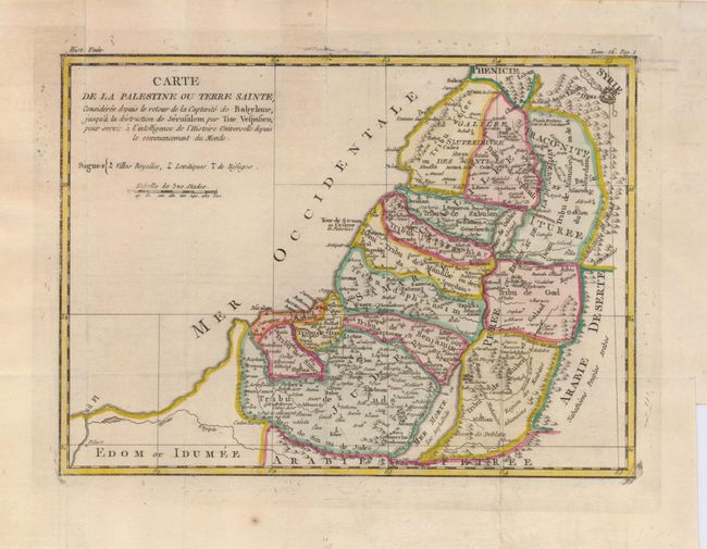 Carte de la Palestine ou Terre Sainte, Consideree depuis le retour de la Captivite de Babylone