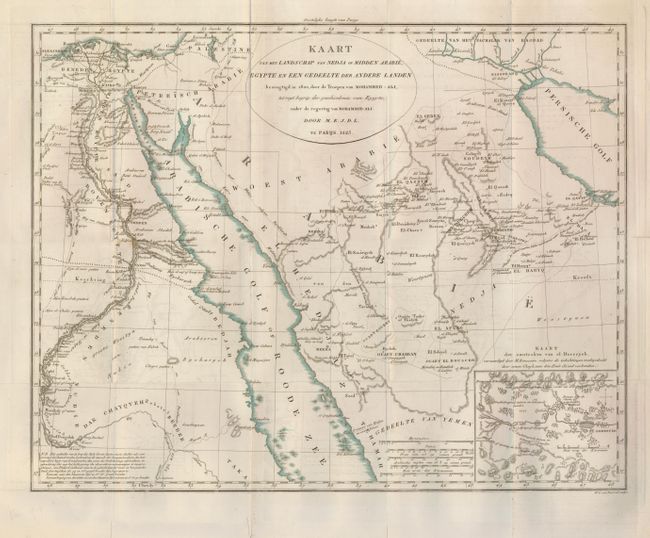 Kaart van het Landschap van Nedja of Midden Arabie, Egypte en Een Gedeelte der Andere Landen