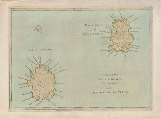 A Correct Map of the African Islands of Bourbon, and Mauritius or the Isle of France