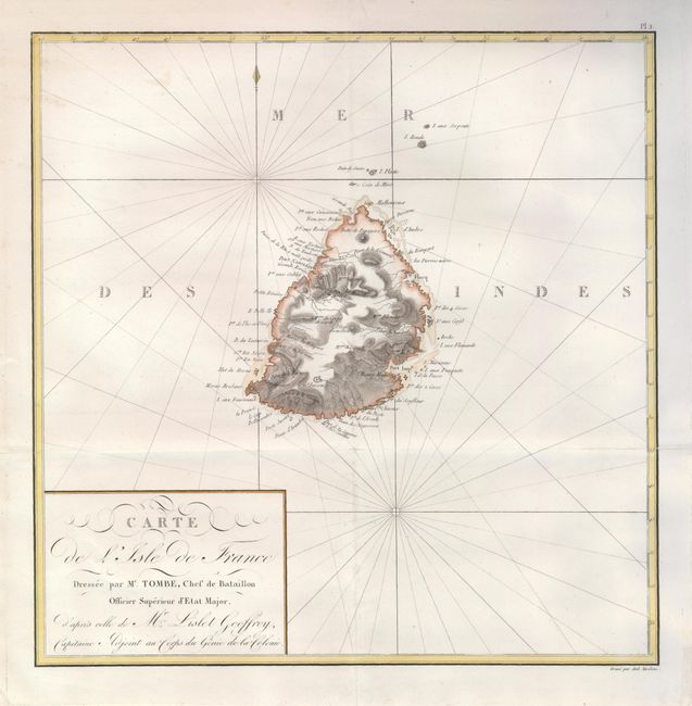 Carte de l'Isle de France Dressee par Mr. Tombe, Chef de Bataillon