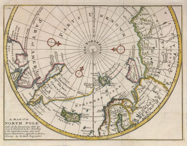 A Map of the North Pole with all the Territories that lye near it, known to us & c