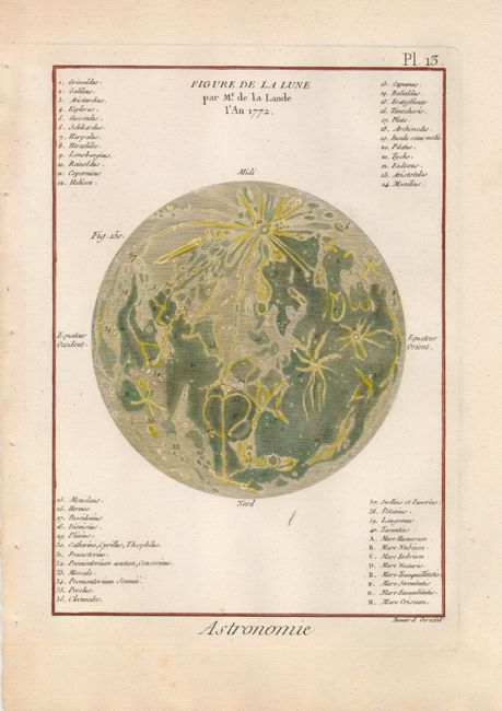 Astronomie Pl. 13 - Figure de la Lune par Mr. de la Lande l'An 1772