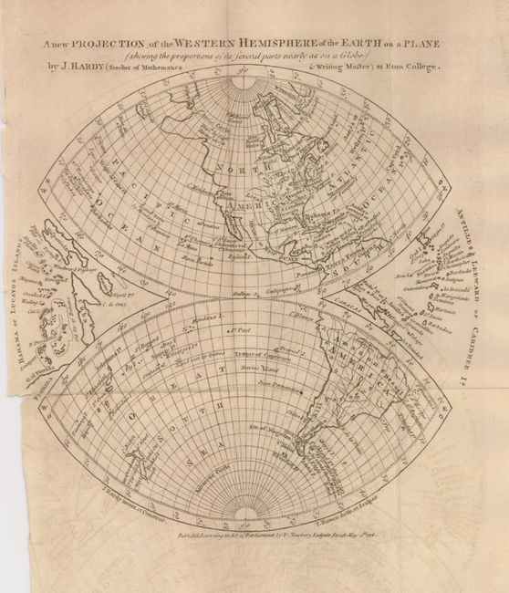 A New Projection of the Western Hemisphere of the Earth on a Plane (shewing the proportions of its several parts nearly as on a Globe)
