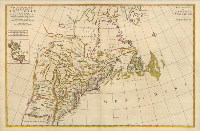 Carte Nouvelle de l'Amerique Angloise Contenant la Virginie, Mary-Land, Caroline, Pensylvanie, Nouvelle Iorck, N: Iarsey N: France, et les Terres / Partie Orientale de l'Amerique Angloise