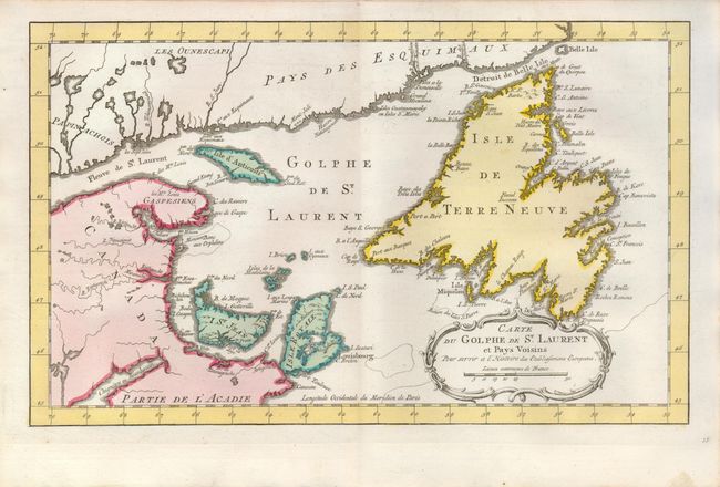 Carte du Golphe de St. Laurent et Pays Voisins