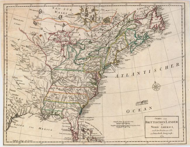 Charte der Brittischen Laender in Nord America, nach den Frieden von 1763