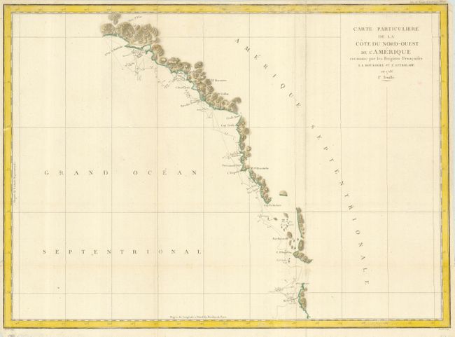 Carte Particuliere de la Cote du Nord-Ouest de l'Amerique reconnue par les Fregates Francaises la Boussole et l'Astrolabe en 1786. 1e. Feuille