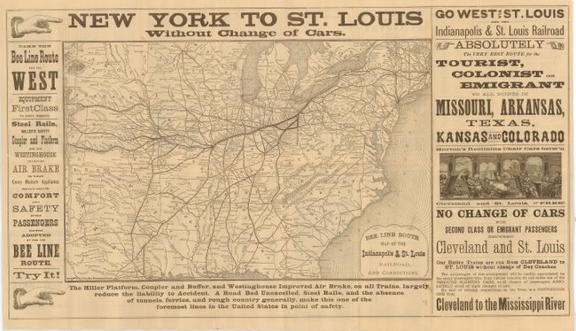 Bee Line Route Map of the Indianapolis & St. Louis Railroad, and Connections