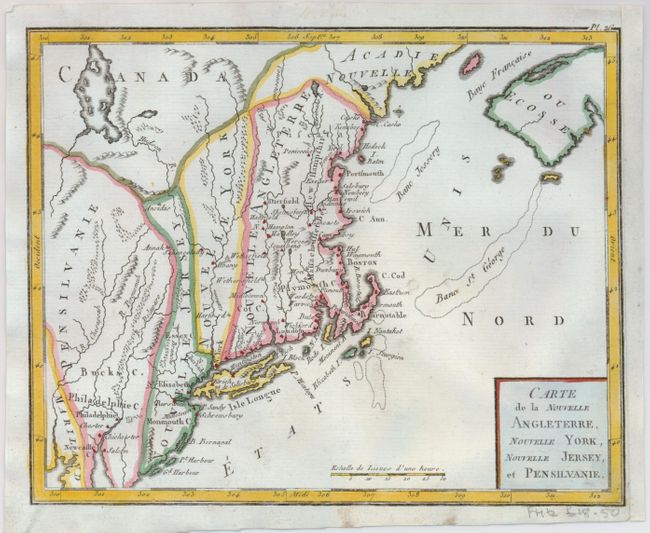 Carte de la Nouvelle Angleterre, Nouvelle York, Nouvelle Jersey, et Pensilvanie