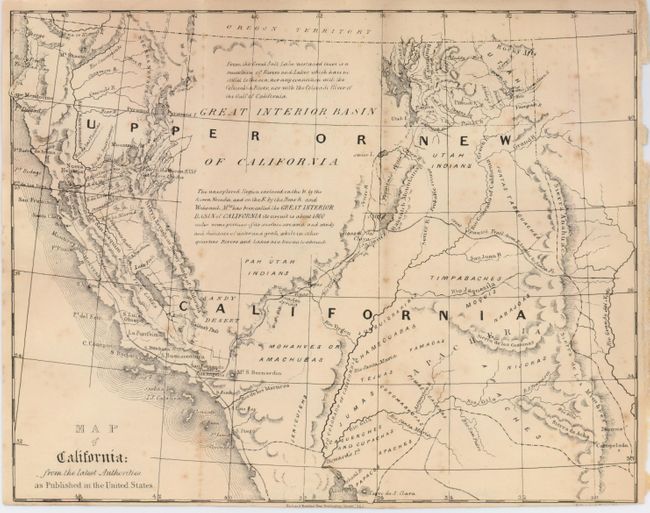 Map of California: from the Latest Authorities as Published in the United States