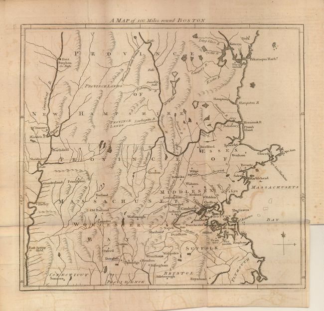 A Map of 100 Miles round Boston