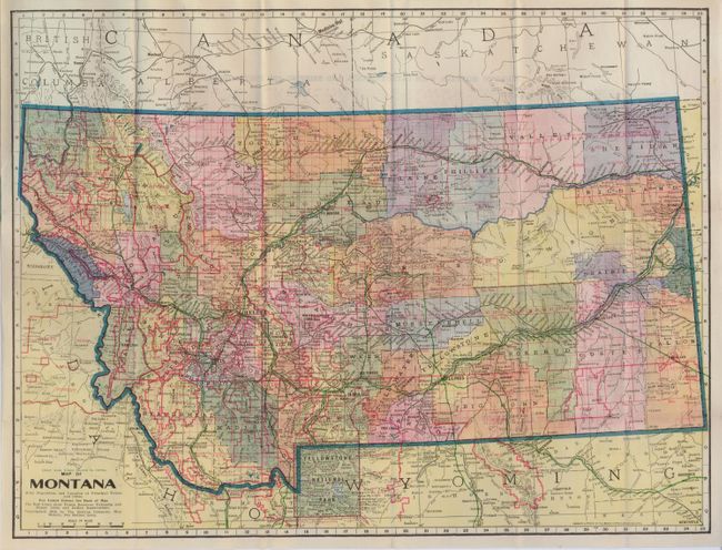 Map of Montana with Population and Location of Principal Towns and Cities