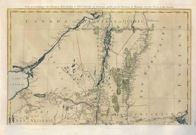 Carte Geographique des Provinces Neu-York et Neu-Jersey en Amerique