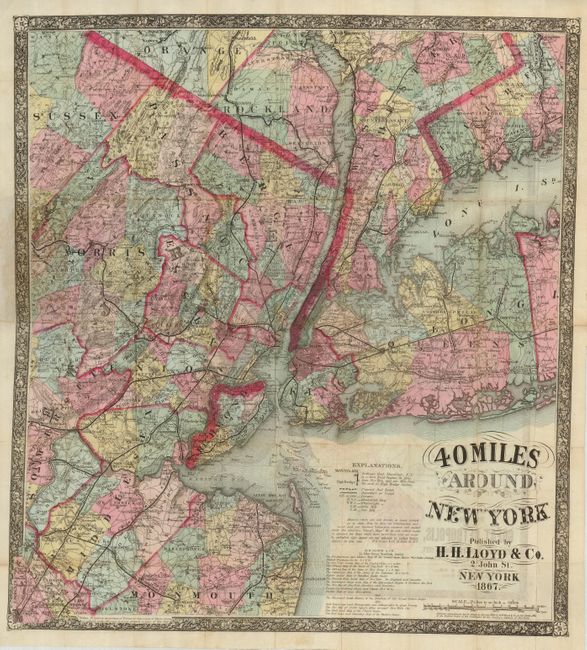 40 Miles around New York [and, on verso] Map of the Great Metropolis, Including the Cities of New York