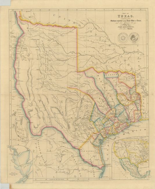Map of Texas, compiled from Surveys recorded in the Land Office of Texas,  and other Official Surveys
