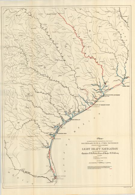 Map Showing Relative Geographic Position of San Bernard River  & the Waterways