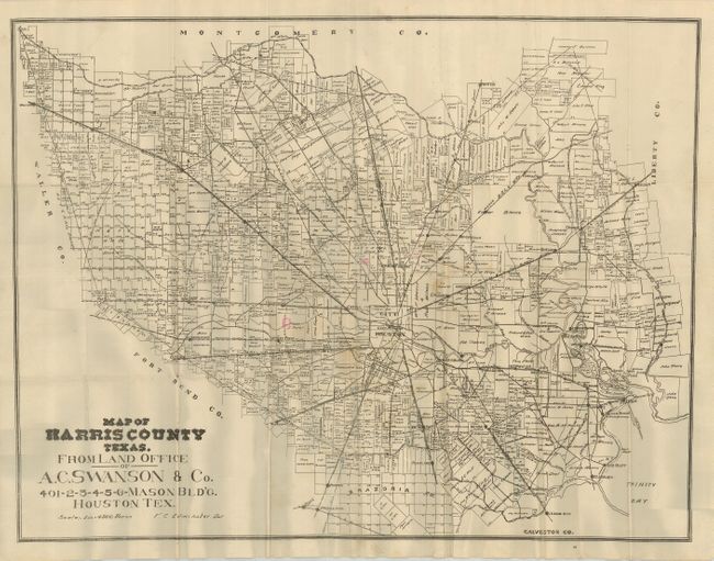Map of Harris County Texas from Land Office of A.C. Swanson & Co.