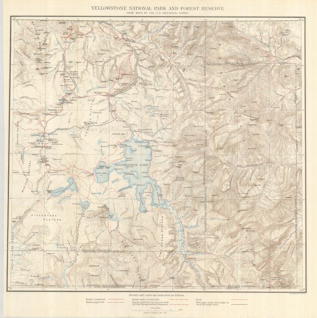 Yellowstone National Park and Forest Reserve from Maps by the U.S. Geological Survey [and] Map of Tourist Routes, Yellowstone National Park
