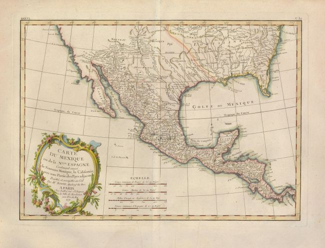 Carte du Mexique ou de la Nlle. Espagne Contenant aussi le Nouveau Mexique, la Californie, avec une Partie des Pays adjacents