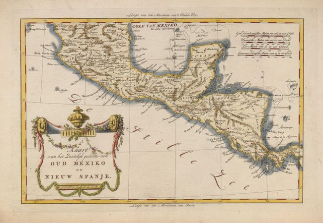 Kaart van het Zuidelyk Gedeelte van Oud Mexiko of Nieuw Spanje