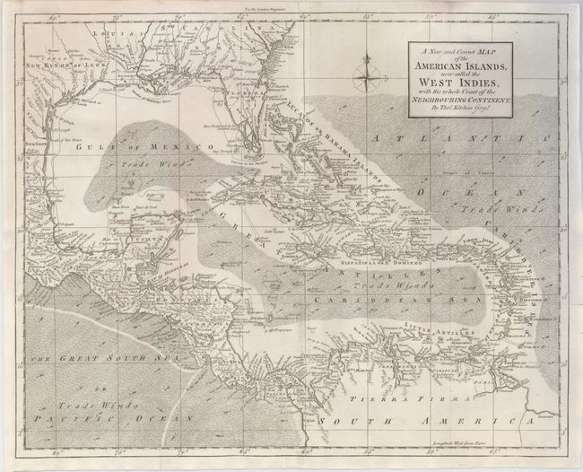 A New and Correct Map of the American Islands, now called the West Indies, with the Whole Coast of the Neighbouring Continent