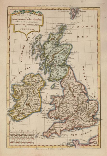 Kaart van de Grootbrittanische Eilanden, Bevattende de Koningryken Engeland, Schotland en Jerland