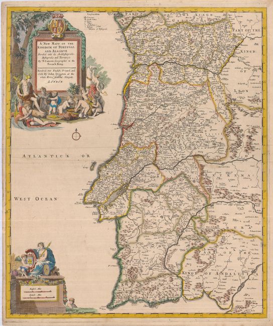 A New Mapp of the Kingdom of Portugal and Algarve Divided into its Archbishopricks, Bishopricks and Territory's