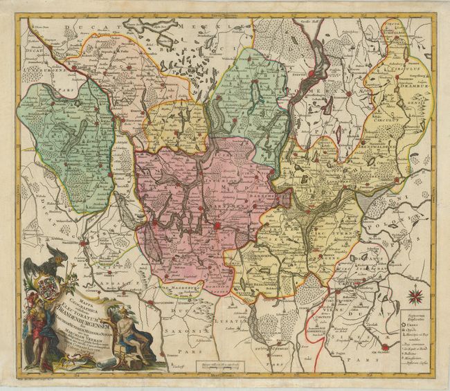 Mappa Geographica exhibens Electoratum Brandenburgensem, sive Marchiam Veterem, Mediam et Novam, nec non Marchiam Ukeram