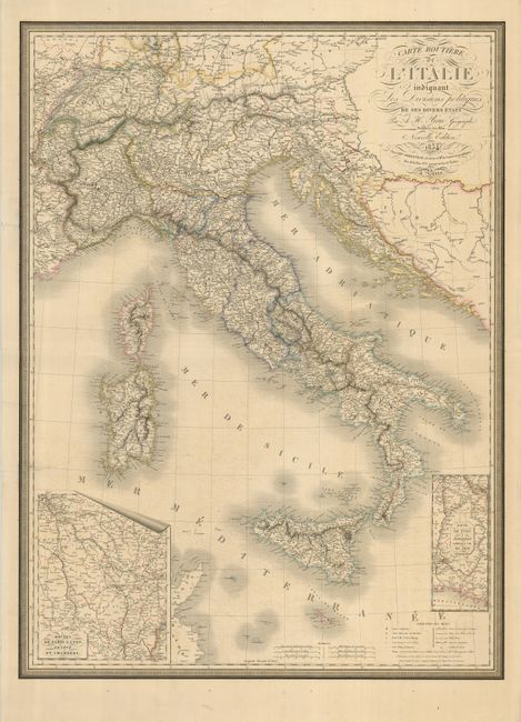 Carte Routiere de l'Italie Indiquant les Divisions Politiques de Ses Divers Etats