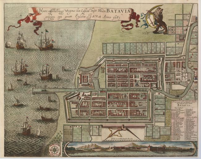 Waere Affbeeldinge Wegens het Casteel ende Stadt Batavia Gelegen opt Groot Eylant Java Anno 1681