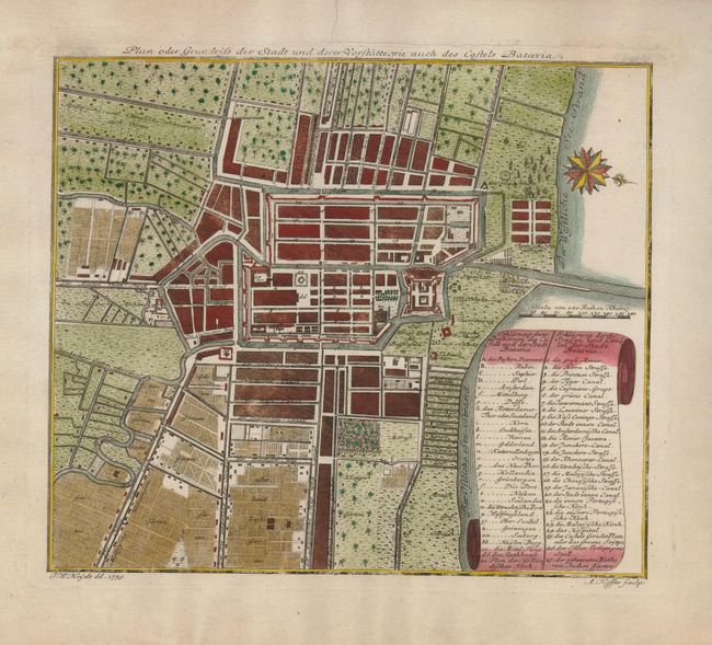 Plan oder Grundriss der Stadt und derer Vorstatte, wie auch des Castels Batavia