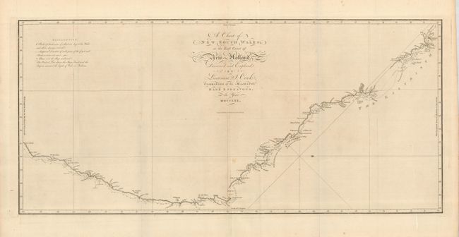 A Chart of New South Wales, or the East Coast of New Holland. Discovered and Explored by Lieutenant J. Cook, Commander of his Majesty's Bark Endeavor, in the Year MDCCLXX