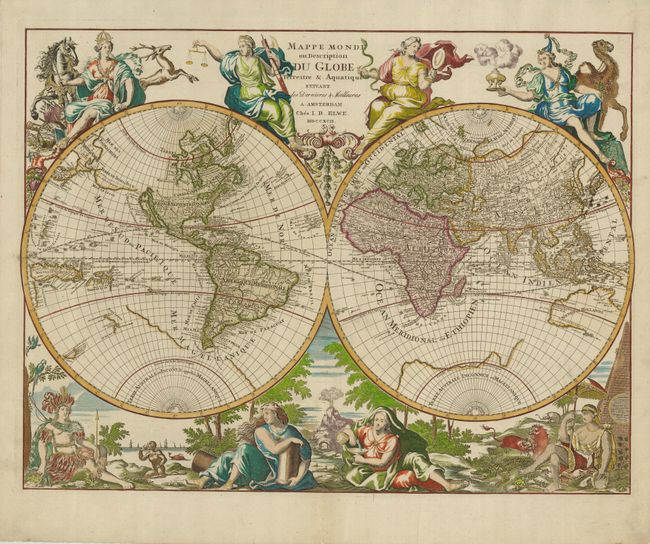 Mappe Monde ou Description du Globe Terrestre & Aquatique