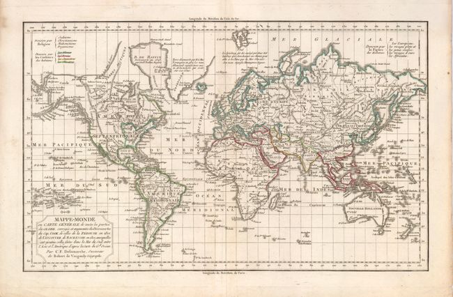 Mappe-Monde ou Carte Generale de toutes les parties du Globe, corrigee et augmentee des Decouvertes du Cap. Cook, de celles de la Perouse en 1801, de Vancouver, de Mackensie en 1802, auxquelles sont ajoutees celles faites dans la Mer du Sud