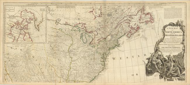 A New Map of North America, with the West India Islands Divided the United States and the Several Provinces, Governments & ca 1783