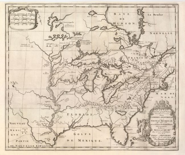 Carte d'un Tres Grand Pais Nouvellement Decouvert dans l'Amerique Septentrionale Entre le Nouveau Mexique et la Mer Glaciale