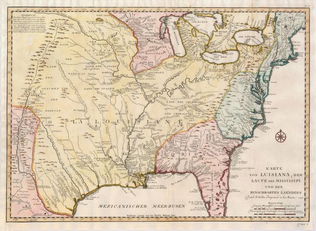 Karte von Luisiana, dem Laufe des Mississipi und den Benachbarten Laendern