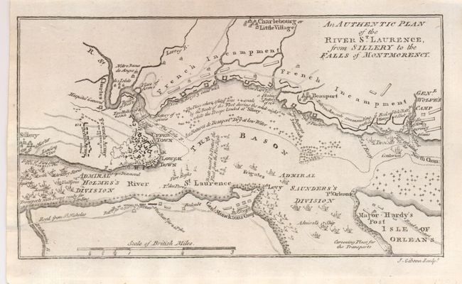 An Authentic Plan of the River St. Laurence, from Sillery to the Falls of Montmorency