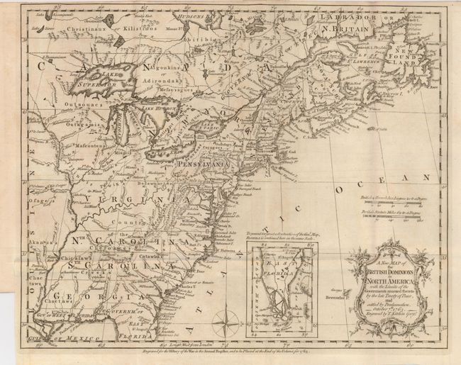 A New Map of the British Dominions in North America; with the Limits of the Governments annexed thereto by the late Treaty of Peace, and settled by Proclamation, October 7th, 1763