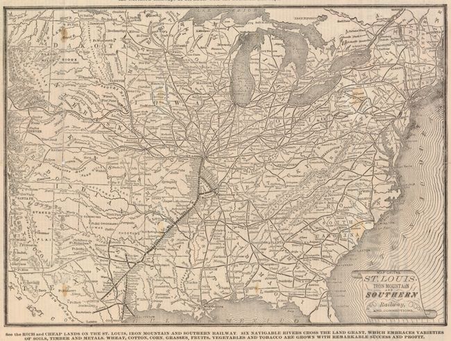 Map of the St. Louis, Iron Mountain and Southern Railway, and Connections