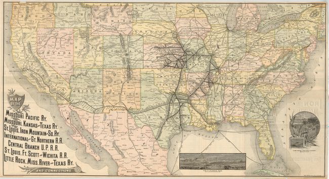Map of the Missouri Pacific Ry. Missouri, Kansas and Texas Ry