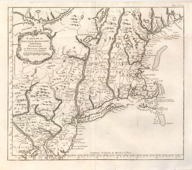 Carte de la Nouvelle Angleterre New York Pensilvanie et Nouveau Jersay 