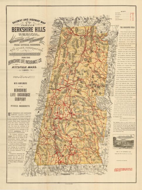 Railway and Highway Map of the Famous Berkshire Hills Region, Showing also Villages and Points of Interest
