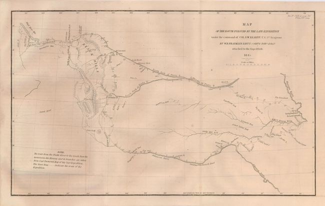 Map of the Route Pursued by the Late Expedition under the Command of Col. S.W. Kearney, U.S. 1st Dragoons [bound in 28-page report]