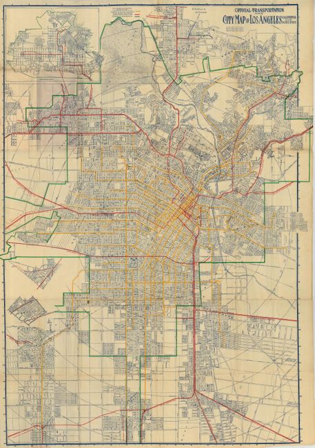 Official Transportation and City Map of Los Angeles, California and Suburbs