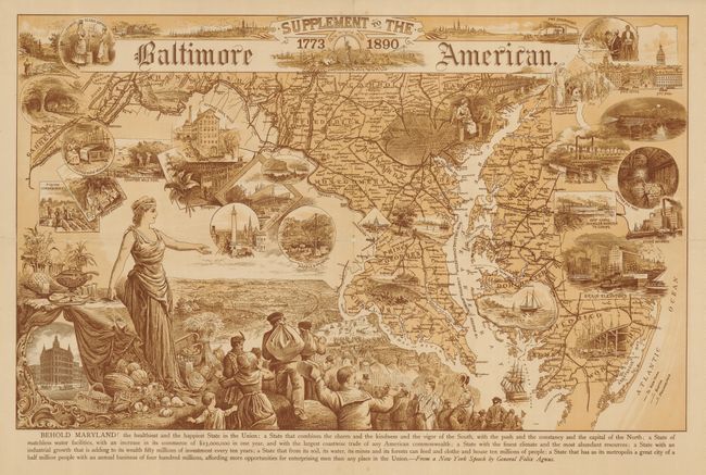 Supplement to the Baltimore American.  1773 - 1890.  Behold Maryland! the healthiest and happiest State in the Union